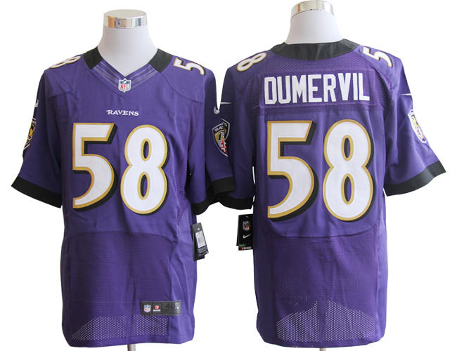 Nike Ravens 58 Elvis Dumervil Purple Elite Big Size Jersey