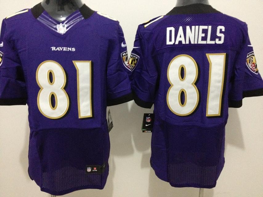 Nike Ravens 81 Daniels Purple Elite Big Size Jersey