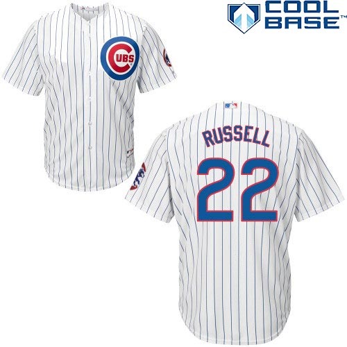Cubs 22 Addison Russell White Youth Cool Base Jersey