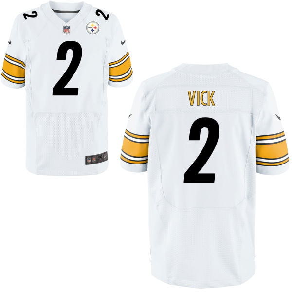 Nike Steelers 2 Michael Vick White Big Size Elite Jersey