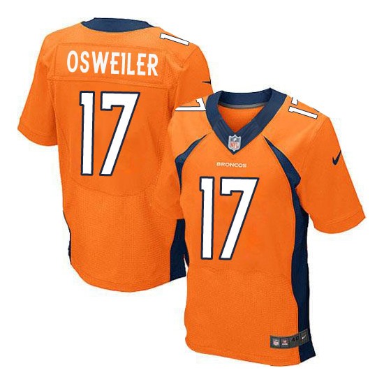 Nike Broncos 17 Brock Osweiler Orange Elite Jersey