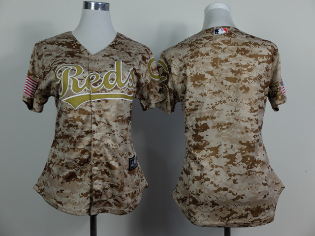 Reds Blank Camo Women Jersey - Click Image to Close
