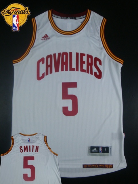 Cavaliers 5 J.R.Smith White 2015 NBA Finals New Rev 30 Jersey