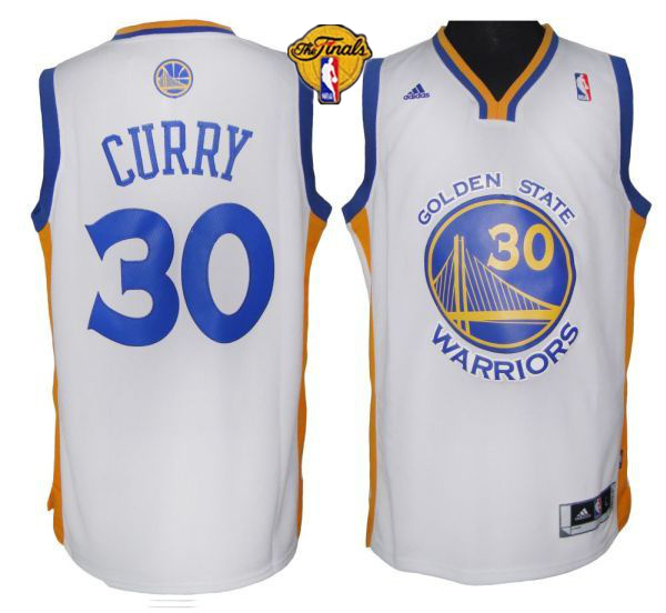 Warriors 30 Curry White 2015 NBA Finals Jersey