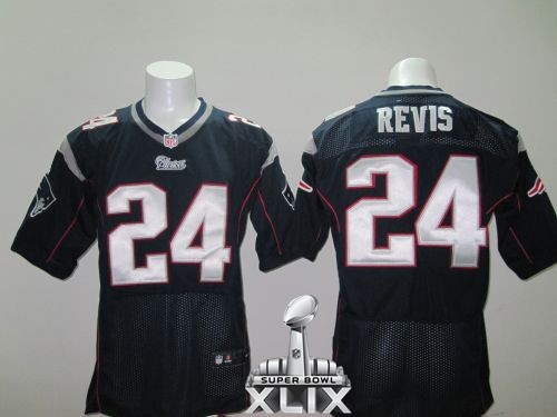 Nike Patriots 24 Revis Blue Elite 2015 Super Bowl XLIX Jerseys