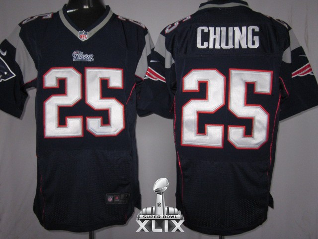 Nike Patriots 25 Chung Blue Elite 2015 Super Bowl XLIX Jerseys - Click Image to Close