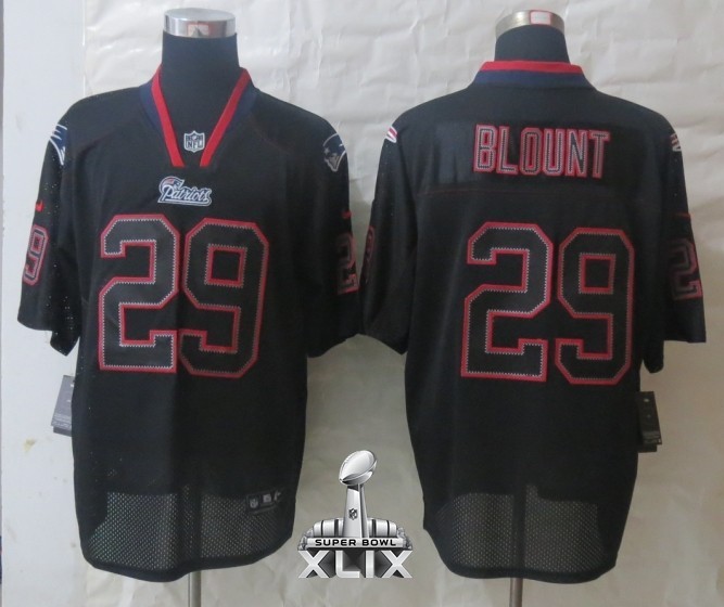 Nike Patriots 29 Blount Lights Out Black Elite 2015 Super Bowl XLIX Jerseys