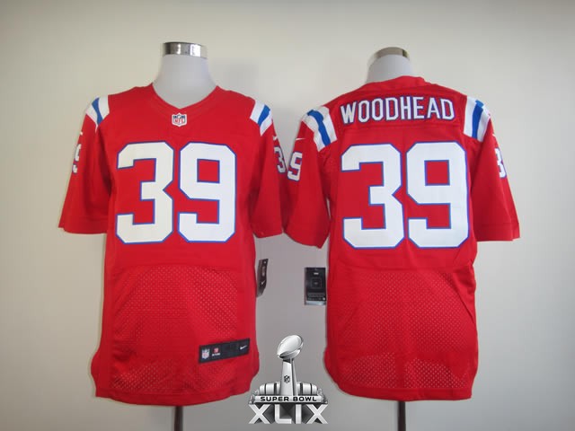 Nike Patriots 39 Woodhead Red Elite 2015 Super Bowl XLIX Jerseys