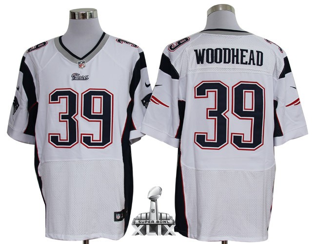 Nike Patriots 39 Woodhead White Elite 2015 Super Bowl XLIX Jerseys