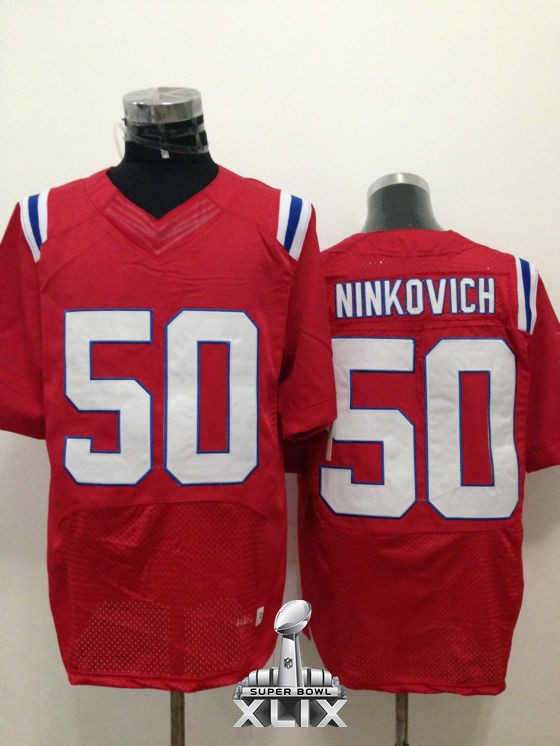 Nike Patriots 50 Ninkovich Red Elite 2015 Super Bowl XLIX Jerseys