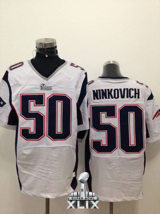 Nike Patriots 50 Ninkovich White Elite 2015 Super Bowl XLIX Jerseys