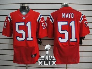 Nike Patriots 51 Mayo Red Elite 2015 Super Bowl XLIX Jerseys