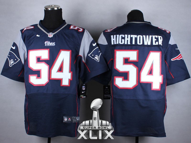 Nike Patriots 54 Hightower Blue Elite 2015 Super Bowl XLIX Jerseys