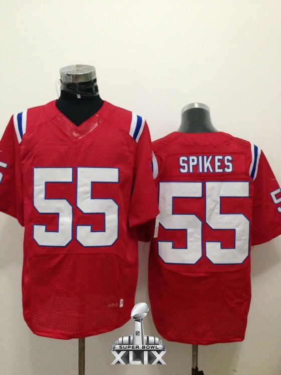 Nike Patriots 55 Spikes Red Elite 2015 Super Bowl XLIX Jerseys - Click Image to Close