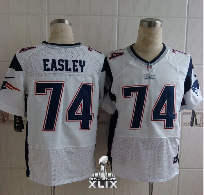 Nike Patriots 74 Easley White Elite 2015 Super Bowl XLIX Jerseys - Click Image to Close