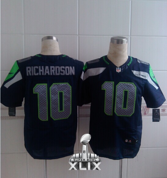 Nike Seahawks 10 Richardson Blue Elite 2015 Super Bowl XLIX Jerseys