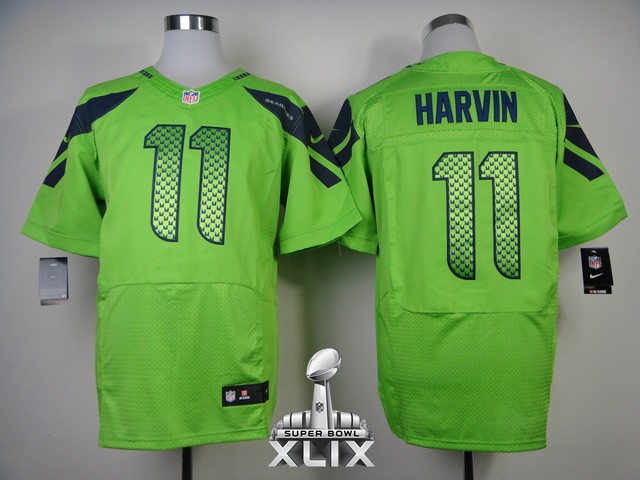 Nike Seahawks 11 Harvin Green Elite 2015 Super Bowl XLIX Jerseys