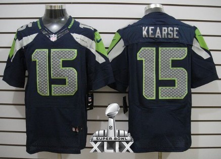 Nike Seahawks 15 Jermaine Kearse Blue Elite 2015 Super Bowl XLIX Jerseys