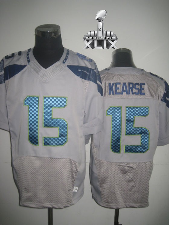 Nike Seahawks 15 Kearse Grey Elite 2015 Super Bowl XLIX Jerseys