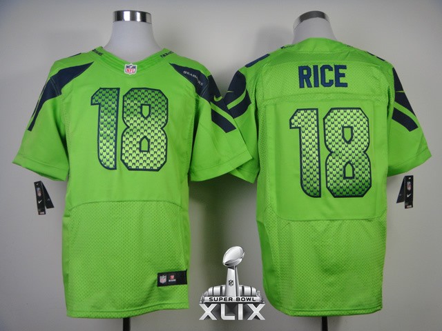 Nike Seahawks 18 Rice Green Elite 2015 Super Bowl XLIX Jerseys