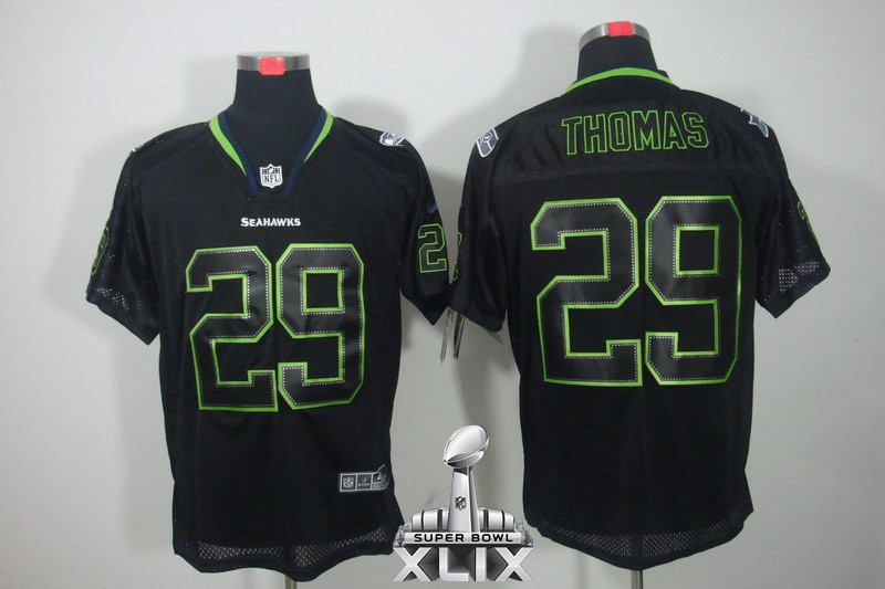 Nike Seahawks 29 Thomas Lights Out Black Elite 2015 Super Bowl XLIX Jerseys