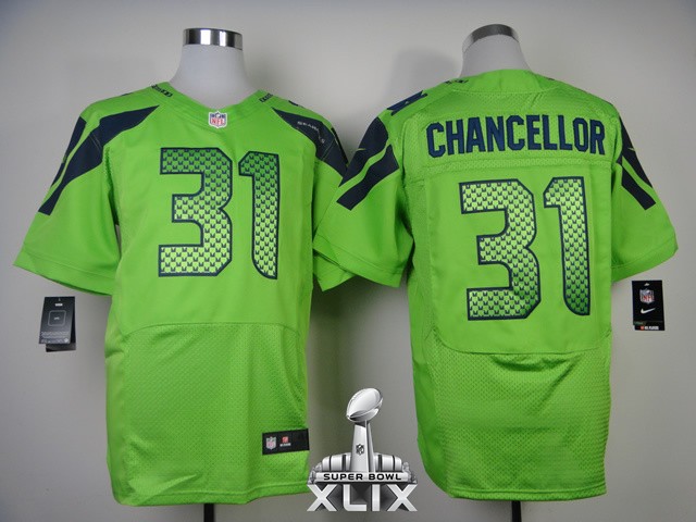 Nike Seahawks 31 Chancellor Green Elite 2015 Super Bowl XLIX Jerseys