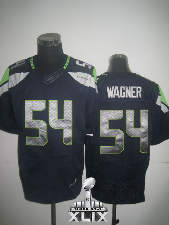 Nike Seahawks 54 Wagner Blue Elite 2015 Super Bowl XLIX Jerseys
