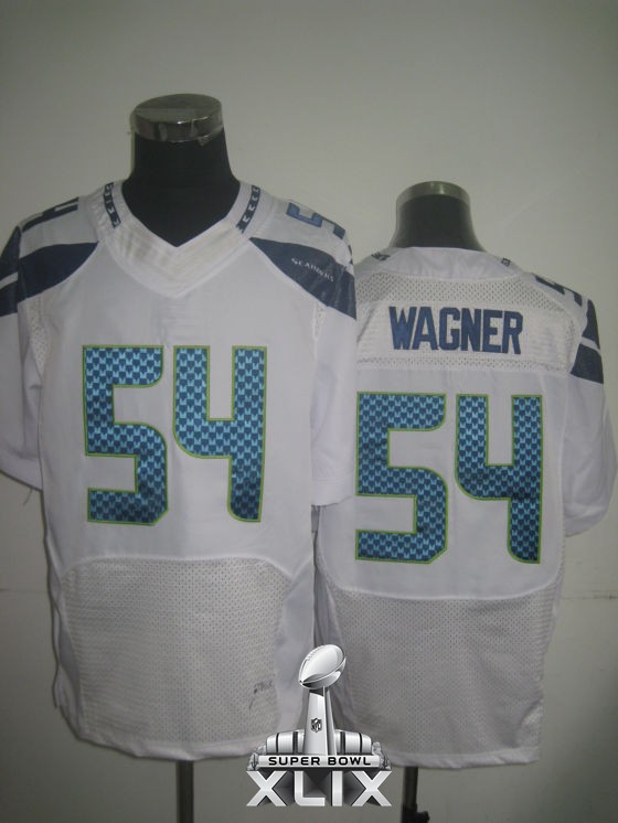 Nike Seahawks 54 Wagner White Elite 2015 Super Bowl XLIX Jerseys