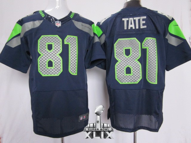 Nike Seahawks 81 Tate Blue Elite 2015 Super Bowl XLIX Jerseys