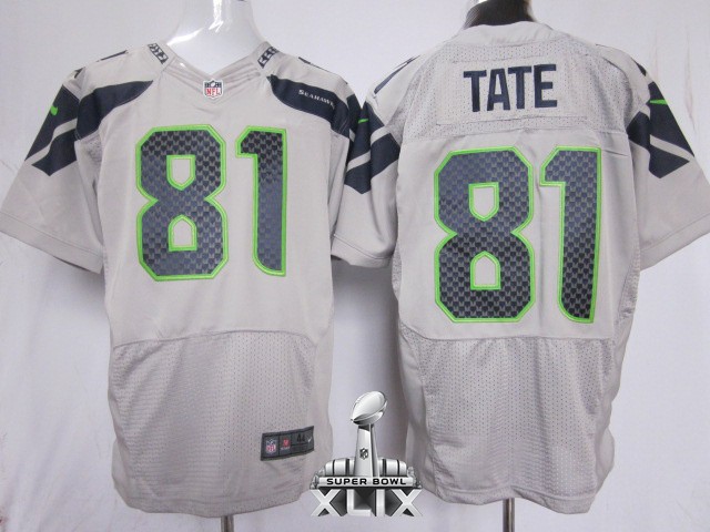 Nike Seahawks 81 Tate Grey Elite 2015 Super Bowl XLIX Jerseys