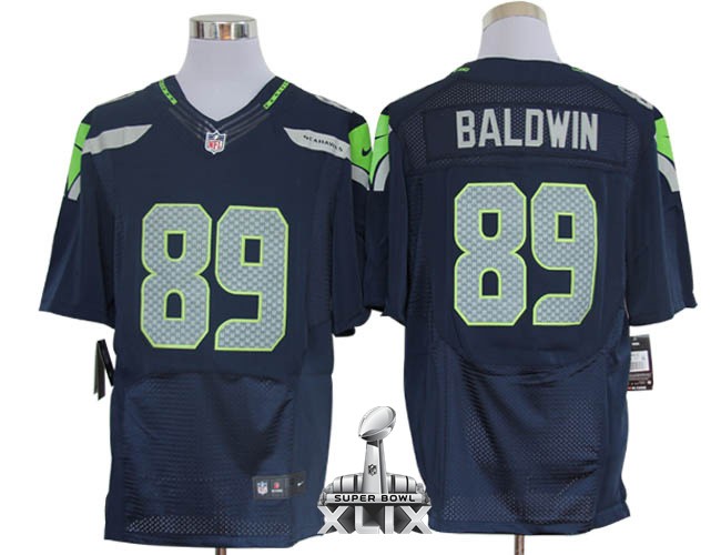 Nike Seahawks 89 BALDWIN Blue Elite 2015 Super Bowl XLIX Jerseys