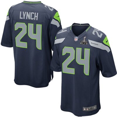 Nike Seahawks 24 Lynch Blue Game 2015 Super Bowl XLIX Jerseys