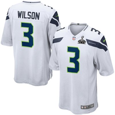 Nike Seahawks 3 White Game 2015 Super Bowl XLIX Jerseys - Click Image to Close
