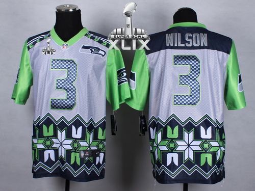 Nike Seahawks 3 Wilson Noble Elite 2015 Super Bowl XLIX Jerseys