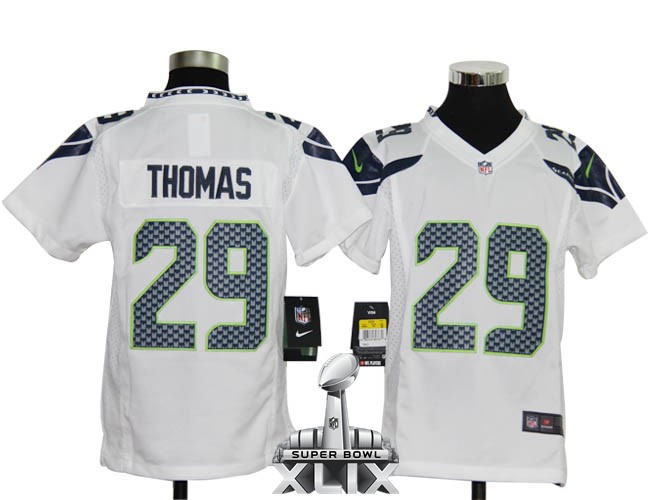 Nike Seahawks 29 Thomas White Youth Game 2015 Super Bowl XLIX Jerseys