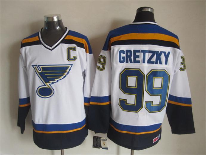 Blues 99 Gretzky White CCM Jerseys