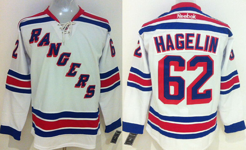 Rangers 62 Hagelin White Jerseys