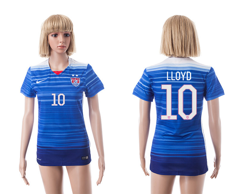 2015-16 USA 10 Lloyd Away Women Jerseys