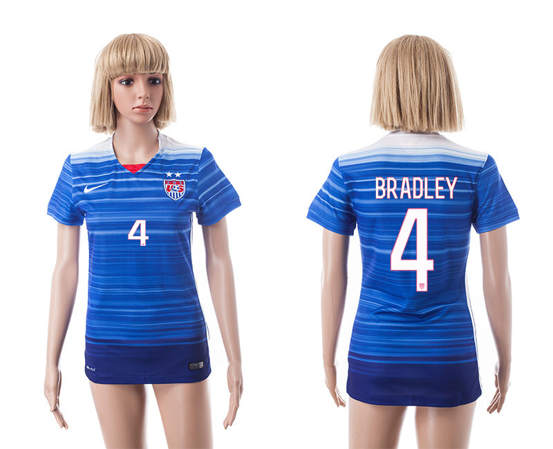 2015-16 USA 4 Bradley Away Women Jerseys