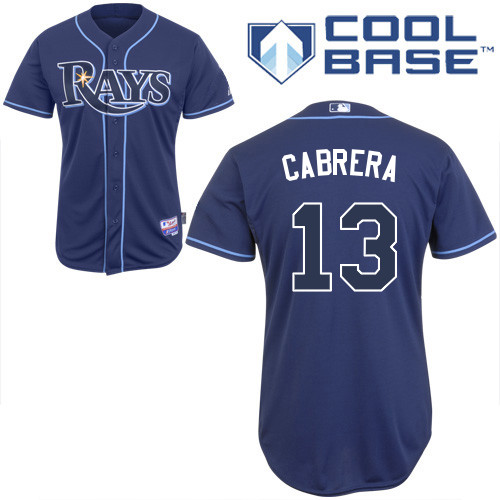 Rays 13 Cabrera Dark Blue Cool Base Jerseys