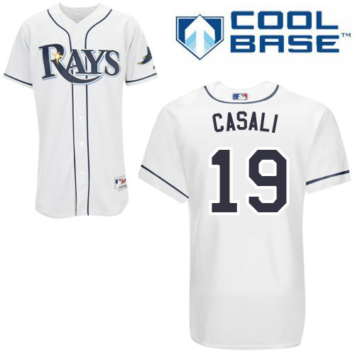 Rays 19 Casali White Cool Base Jerseys - Click Image to Close