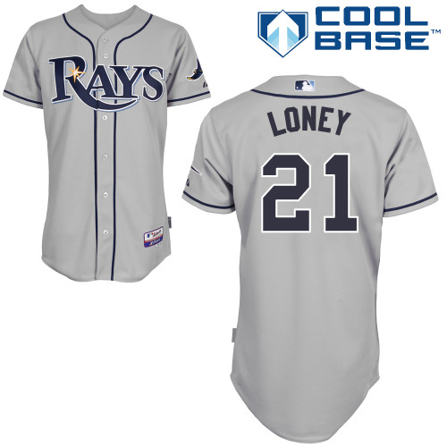 Rays 21 Loney Grey Cool Base Jerseys