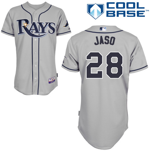 Rays 28 Jaso White Cool Base Jerseys