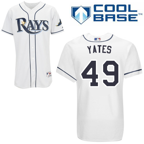 Rays 49 Yates White Cool Base Jerseys