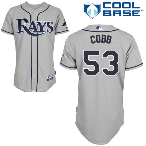 Rays 53 Cobb Grey Cool Base Jerseys
