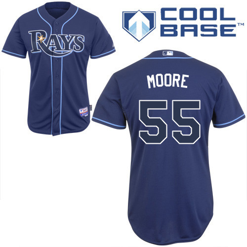 Rays 55 Moore Dark Blue Cool Base Jerseys