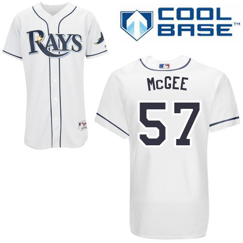 Rays 57 McGee White Cool Base Jerseys