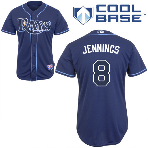 Rays 8 Jennings Dark Blue Cool Base Jerseys