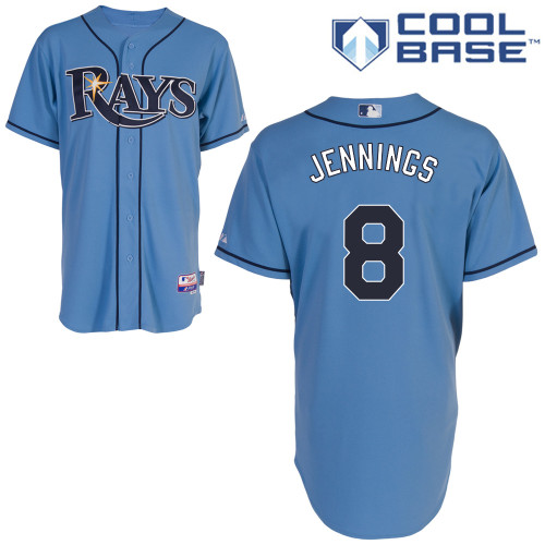 Rays 8 Jennings Light Blue Cool Base Jerseys