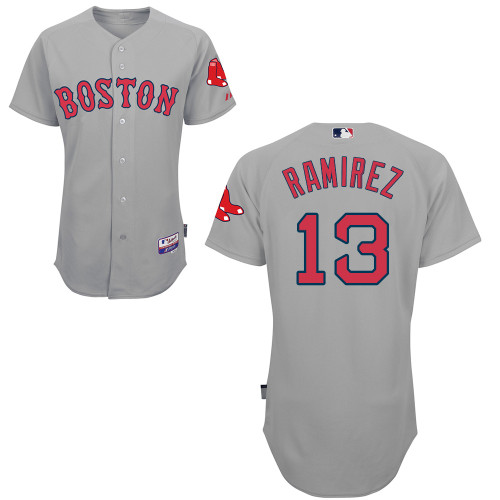 Red Sox 13 Hanley Ramirez Grey Cool Base Jerseys